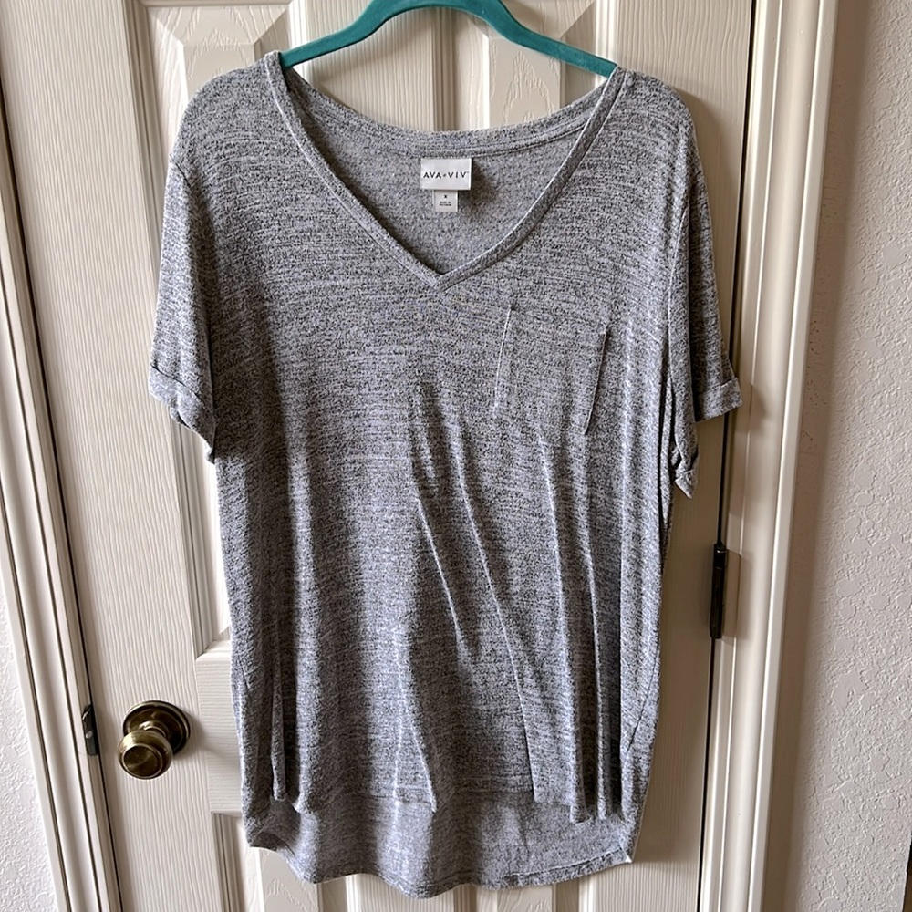 Gray Ava & Viv Tee - Size 1X